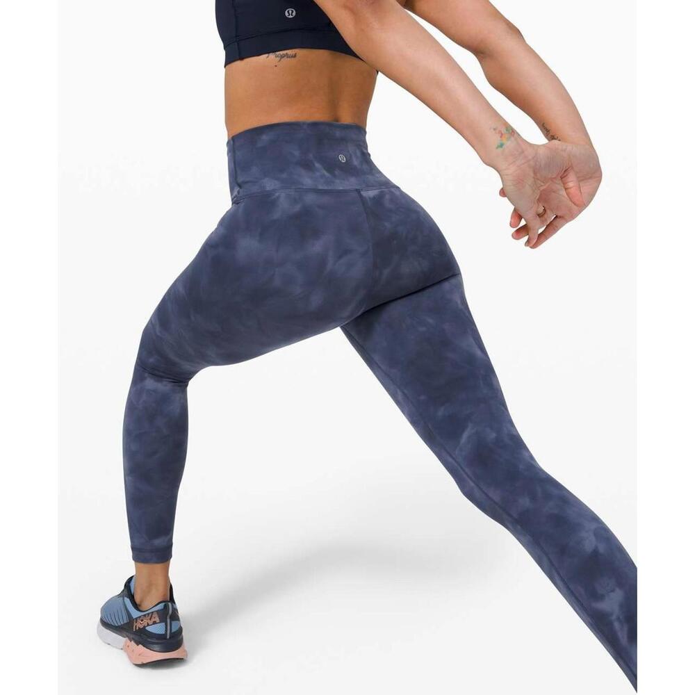 Lululemon Wunder Trainer Pants 6 Naval Blue Diamond Dye Align High Rise 25"